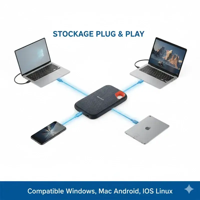 SDisk™ 4 Téraoctets – Stockage Ultra-Rapide, Compact et Fiable – Panier ...